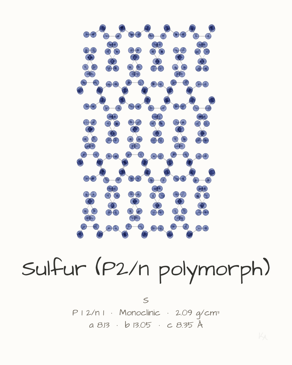 Sulfur (P2/n polymorph)