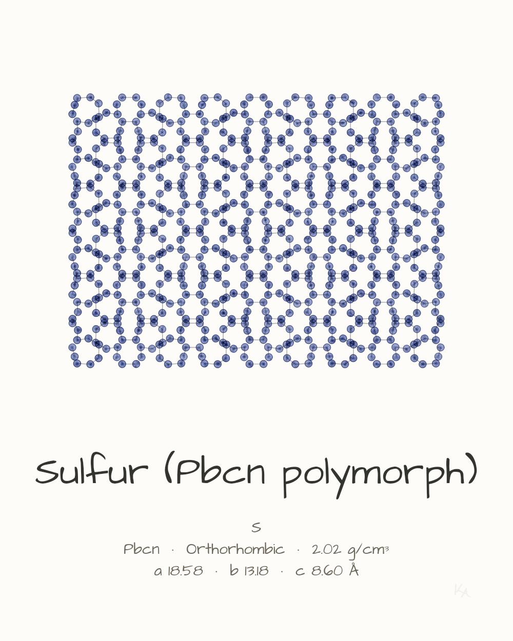 Sulfur (Pbcn polymorph)